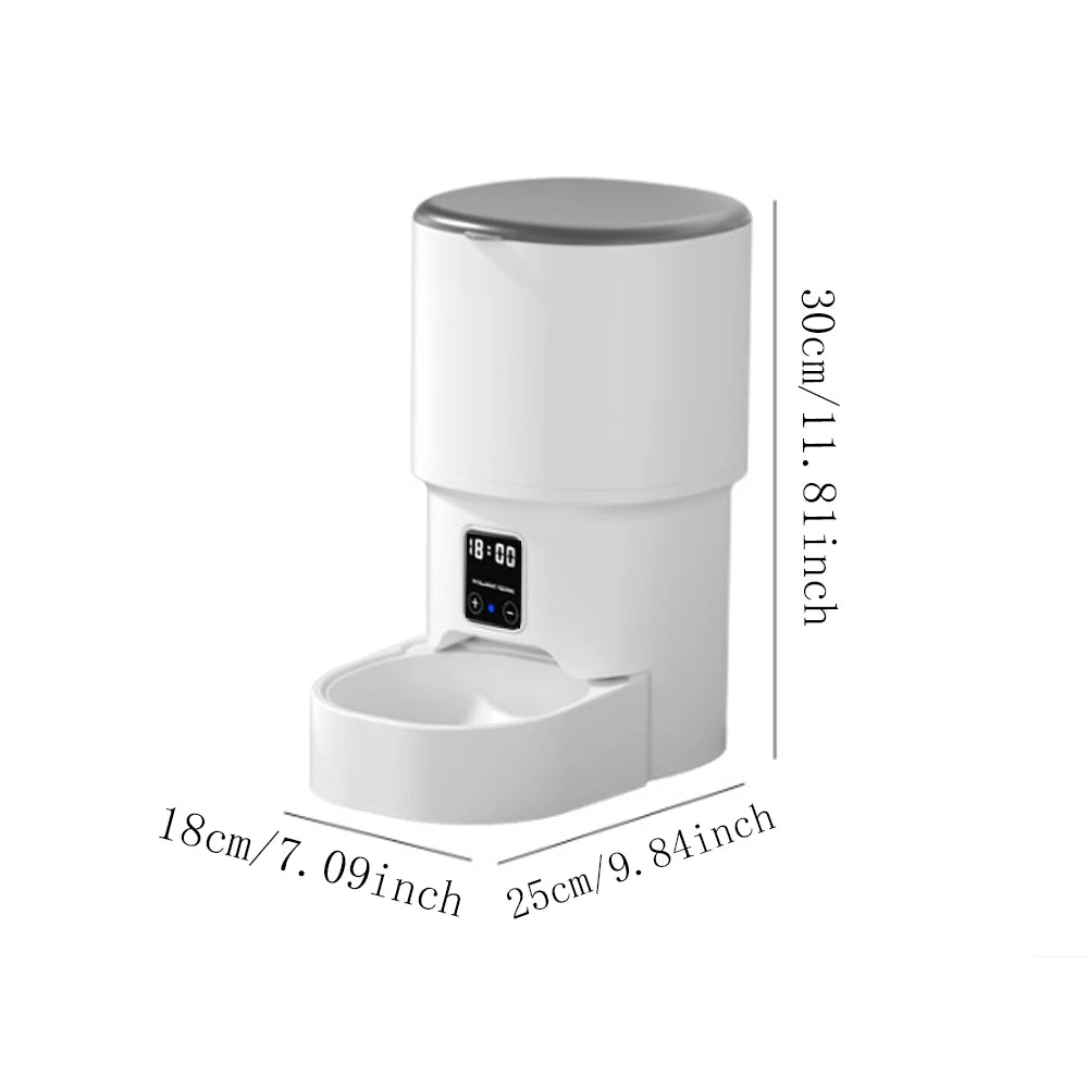 Smart 4L WiFi Automatic Cat and Dog Feeder - Intelligent Pet Food Dispenser with LCD Display