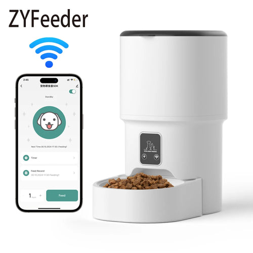 Smart 4L WiFi Automatic Cat and Dog Feeder - Intelligent Pet Food Dispenser with LCD Display