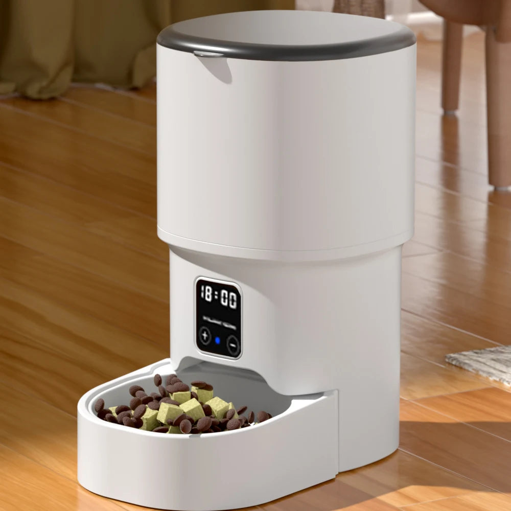 Smart 4L WiFi Automatic Cat and Dog Feeder - Intelligent Pet Food Dispenser with LCD Display