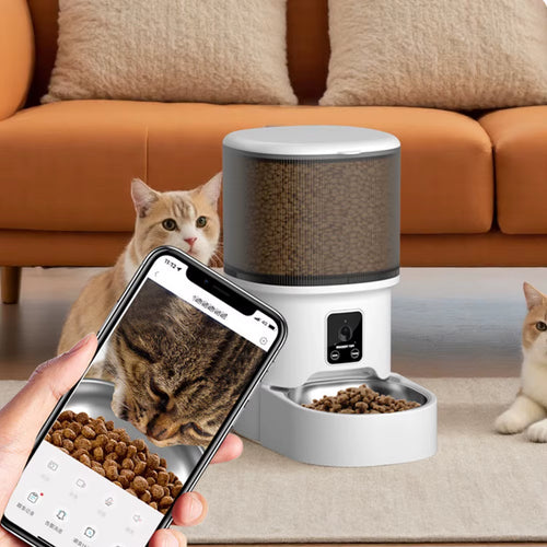 Smart 4L WiFi Automatic Cat and Dog Feeder - Intelligent Pet Food Dispenser with LCD Display